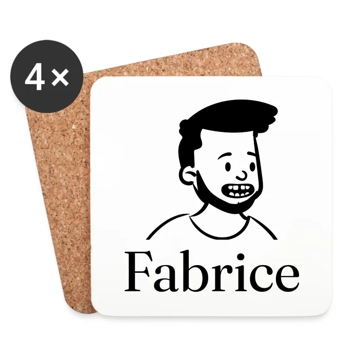 Lot de dessous de verre personnalisés au prénom Fabrice