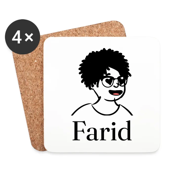 Lot de dessous de verre personnalisés au prénom Farid