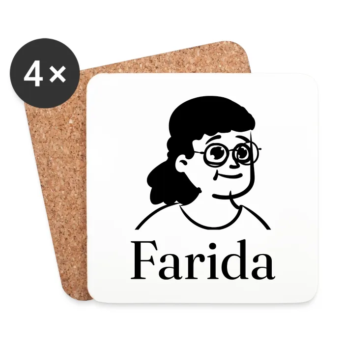 Lot de dessous de verre personnalisés au prénom Farida