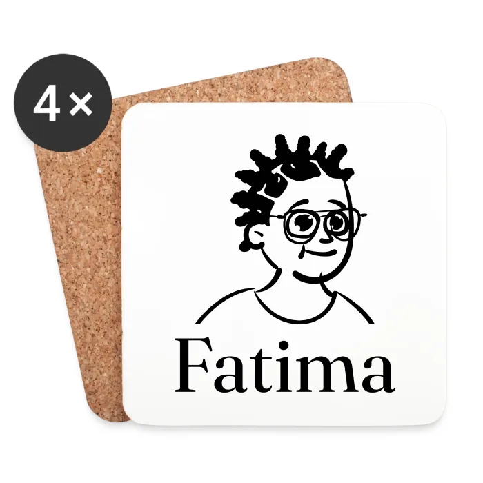 Lot de dessous de verre personnalisés au prénom Fatima
