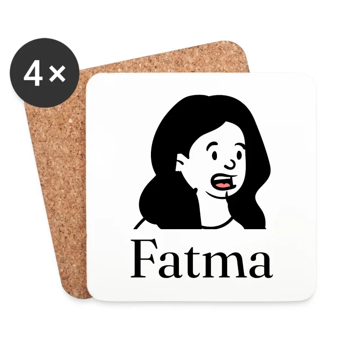 Lot de dessous de verre personnalisés au prénom Fatma