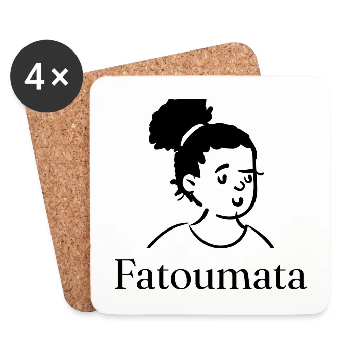 Lot de dessous de verre personnalisés au prénom Fatoumata