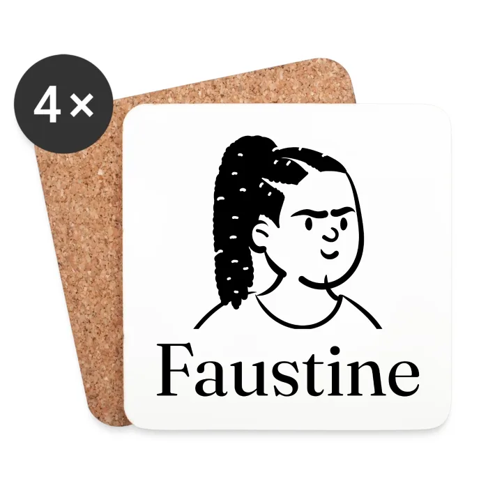 Lot de dessous de verre personnalisés au prénom Faustine