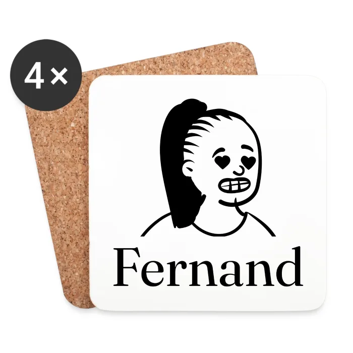 Lot de dessous de verre personnalisés au prénom Fernand