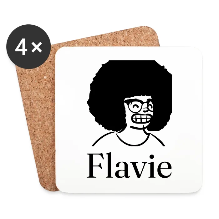 Lot de dessous de verre personnalisés au prénom Flavie