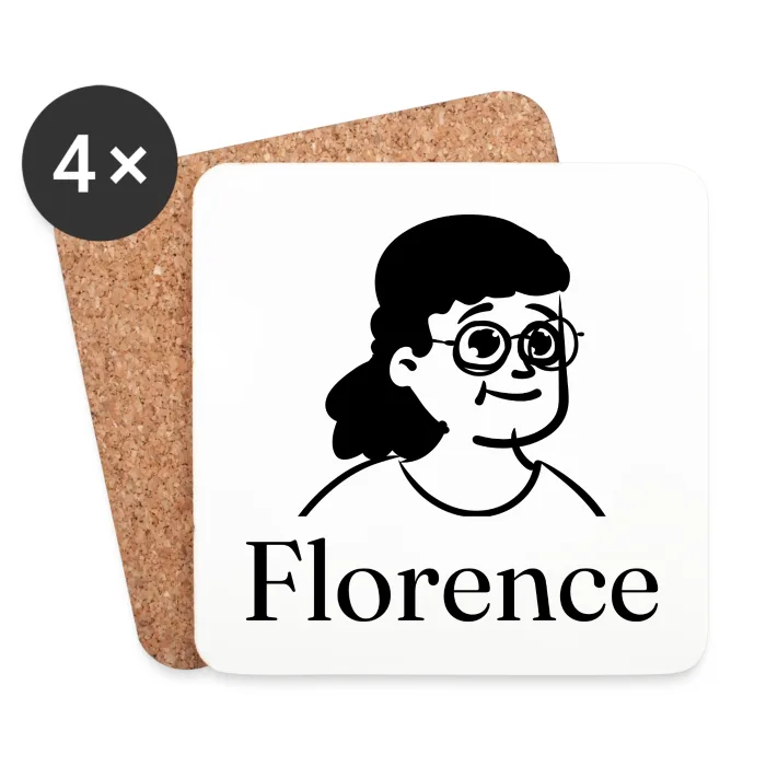Lot de dessous de verre personnalisés au prénom Florence