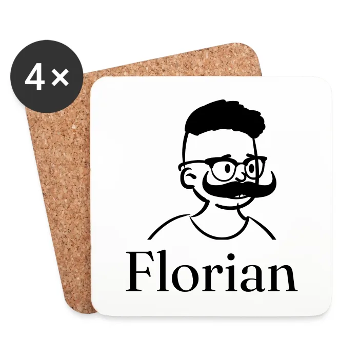 Lot de dessous de verre personnalisés au prénom Florian