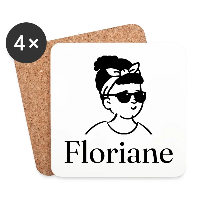 Lot de dessous de verre personnalisés au prénom Floriane