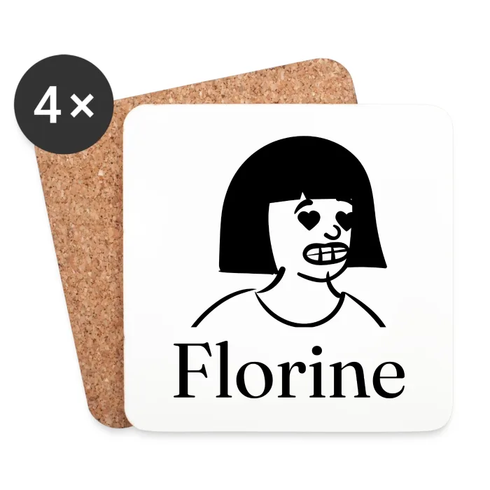 Lot de dessous de verre personnalisés au prénom Florine