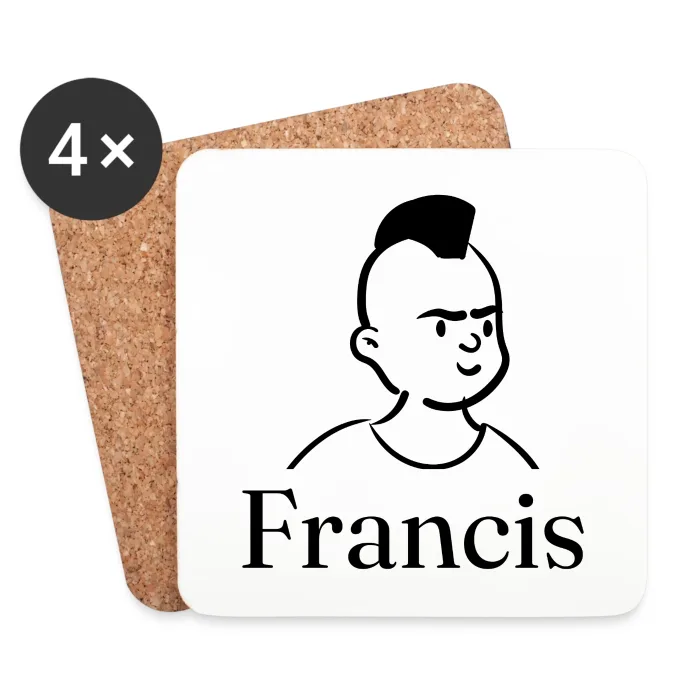 Lot de dessous de verre personnalisés au prénom Francis