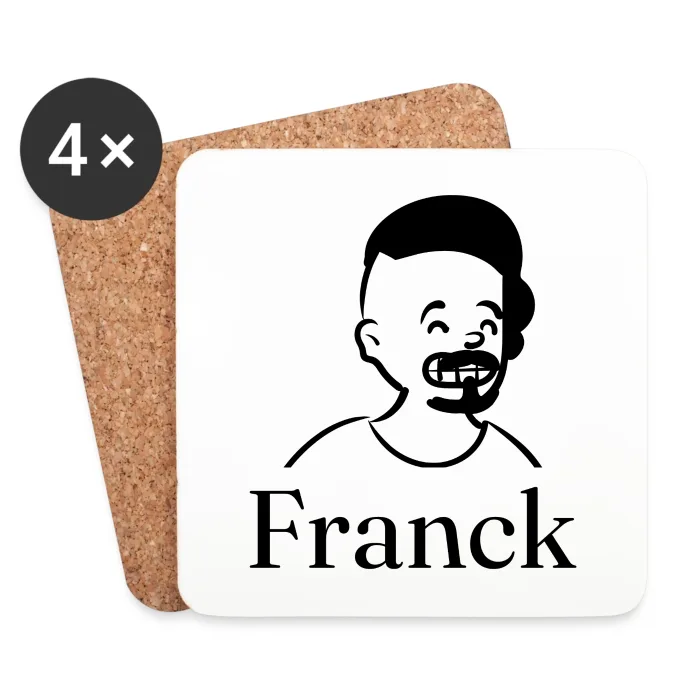 Lot de dessous de verre personnalisés au prénom Franck