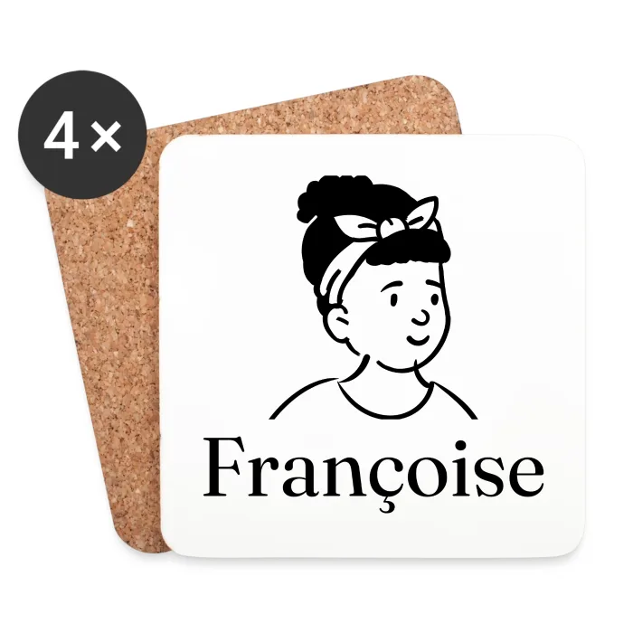 Lot de dessous de verre personnalisés au prénom Françoise