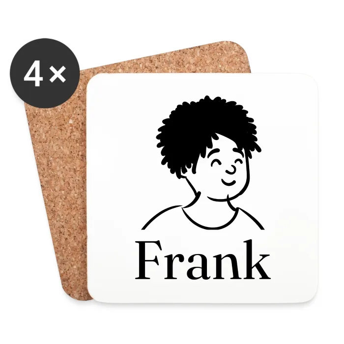 Lot de dessous de verre personnalisés au prénom Frank