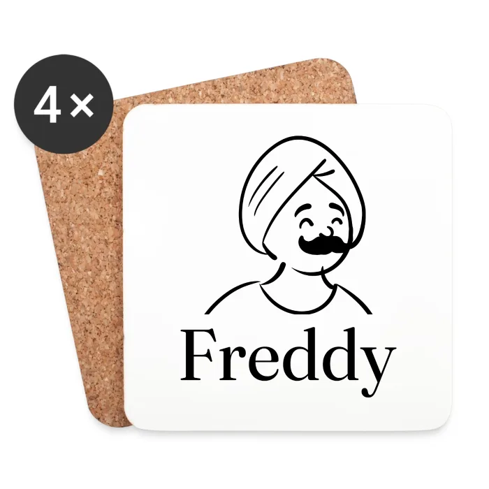 Lot de dessous de verre personnalisés au prénom Freddy