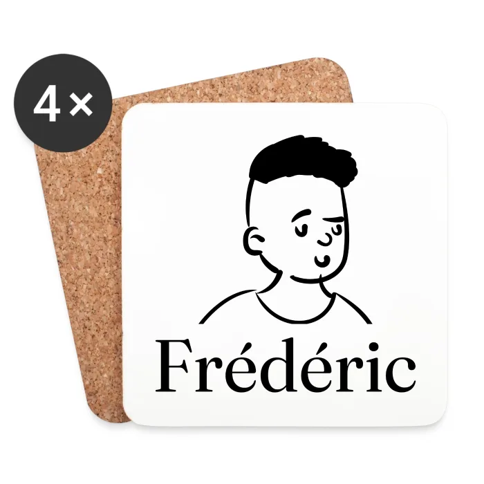Lot de dessous de verre personnalisés au prénom Frédéric