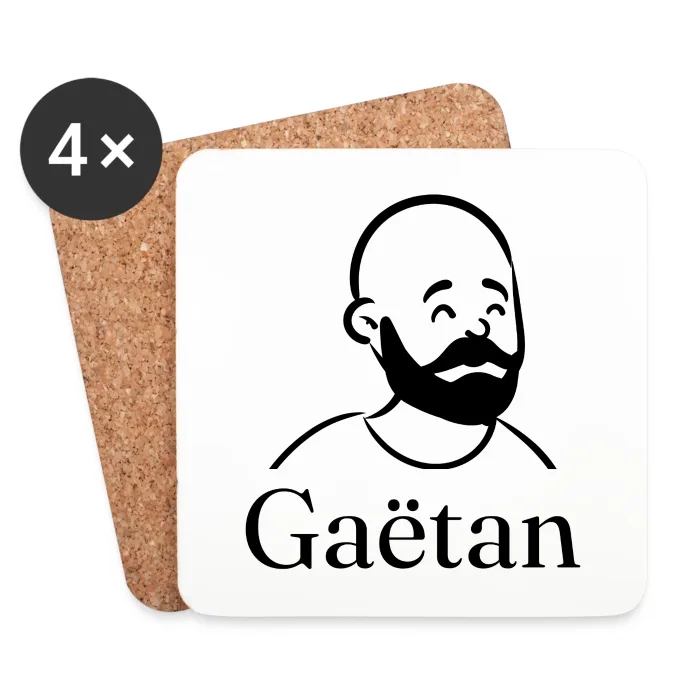 Lot de dessous de verre personnalisés au prénom Gaëtan