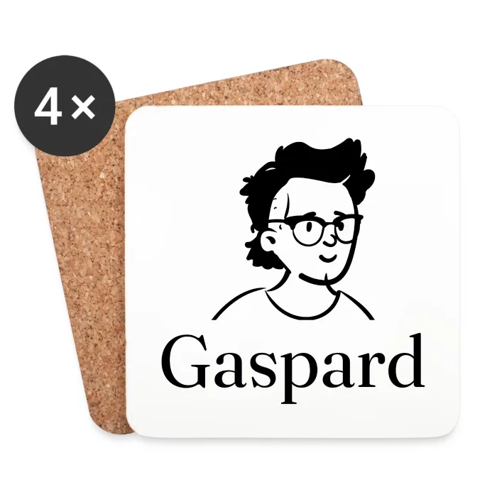 Lot de dessous de verre personnalisés au prénom Gaspard