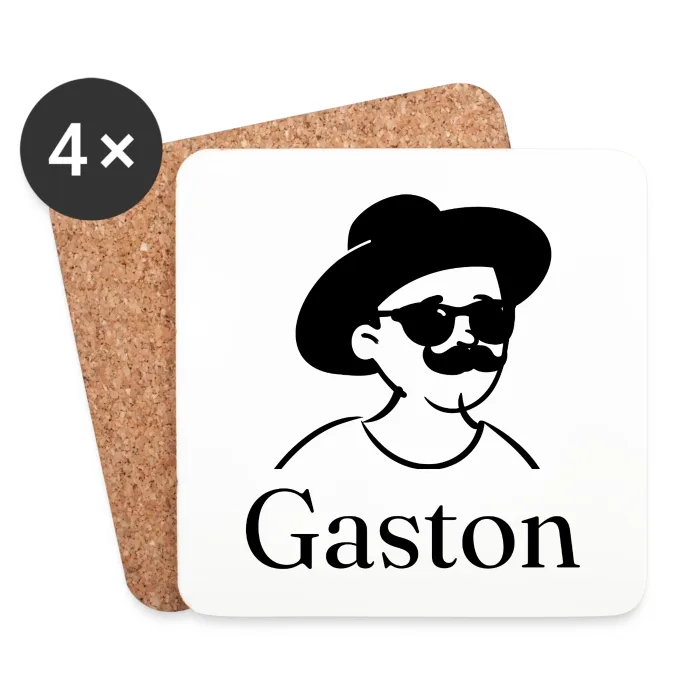 Lot de dessous de verre personnalisés au prénom Gaston