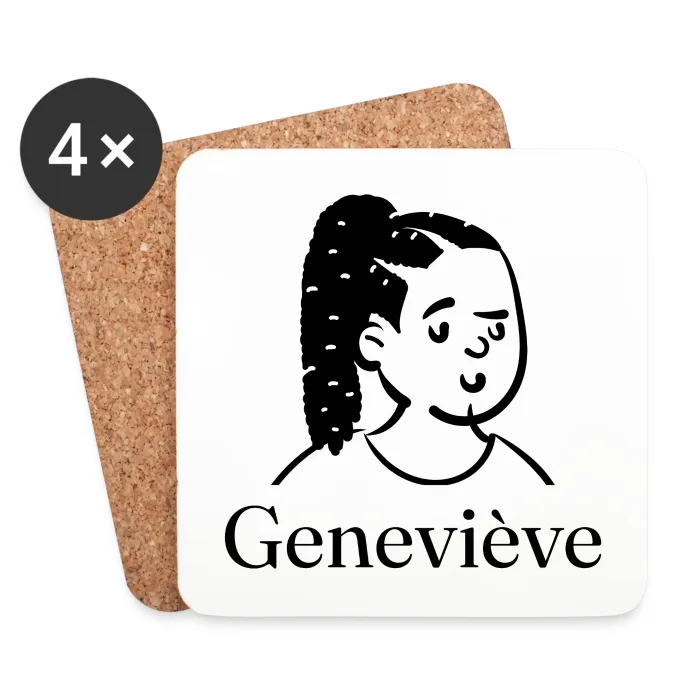 Lot de dessous de verre personnalisés au prénom Geneviève