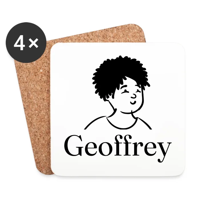 Lot de dessous de verre personnalisés au prénom Geoffrey