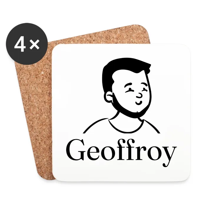 Lot de dessous de verre personnalisés au prénom Geoffroy