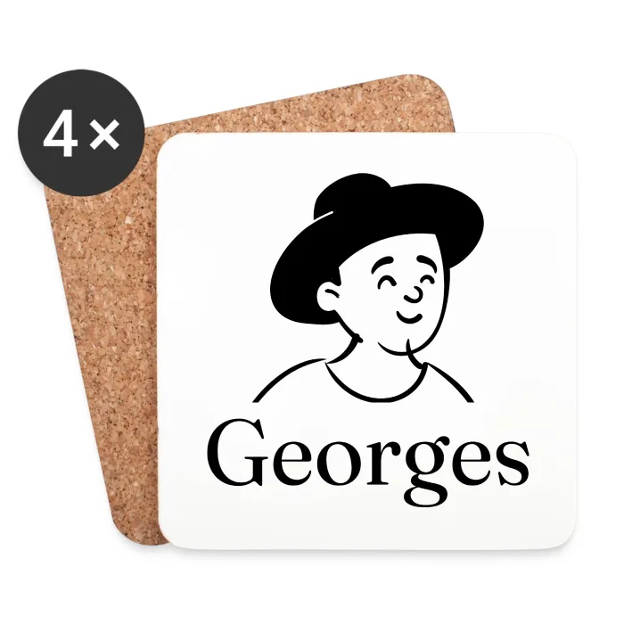 Lot de dessous de verre personnalisés au prénom Georges