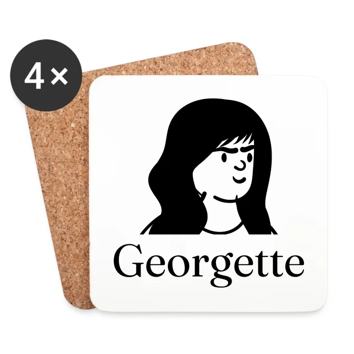 Lot de dessous de verre personnalisés au prénom Georgette