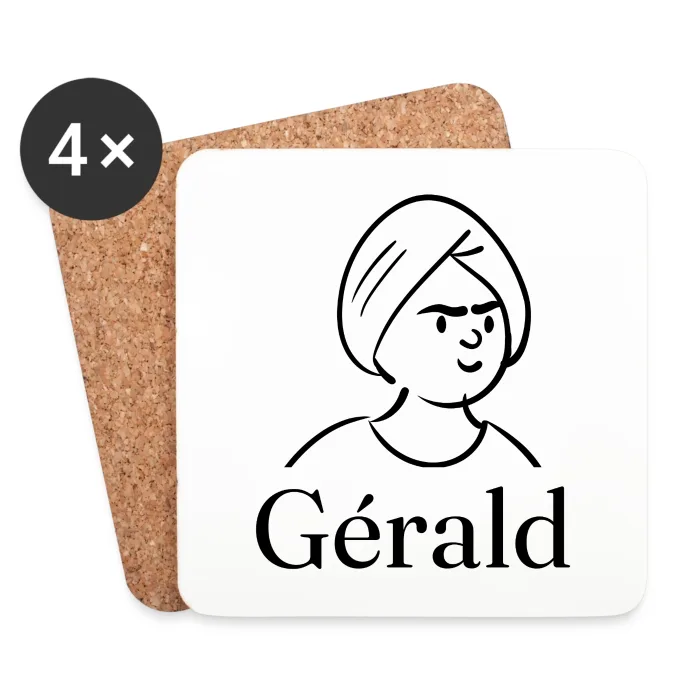 Lot de dessous de verre personnalisés au prénom Gérald