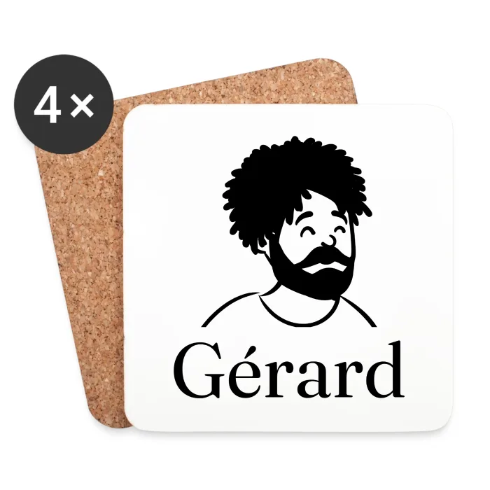 Lot de dessous de verre personnalisés au prénom Gérard