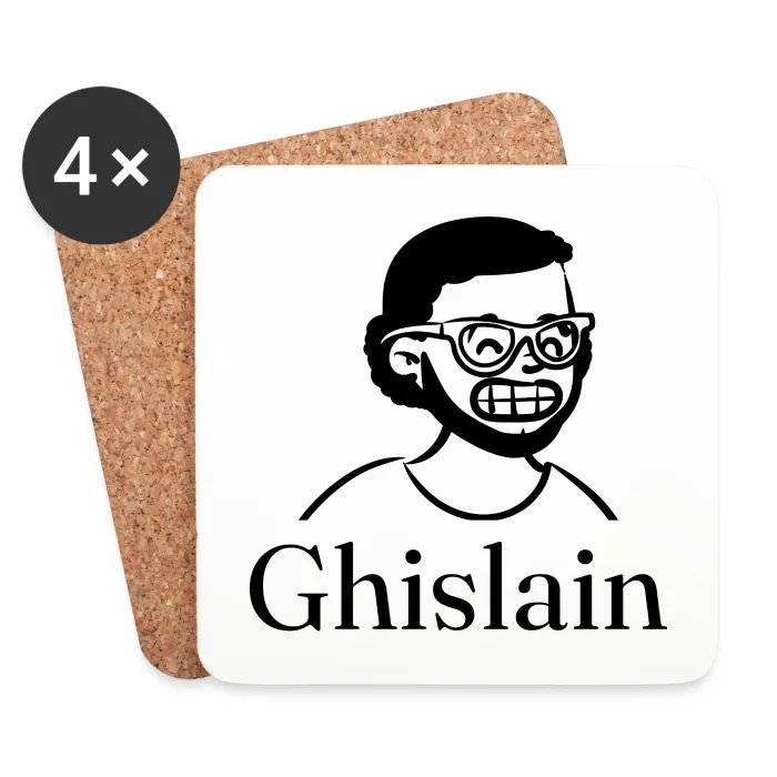 Lot de dessous de verre personnalisés au prénom Ghislain