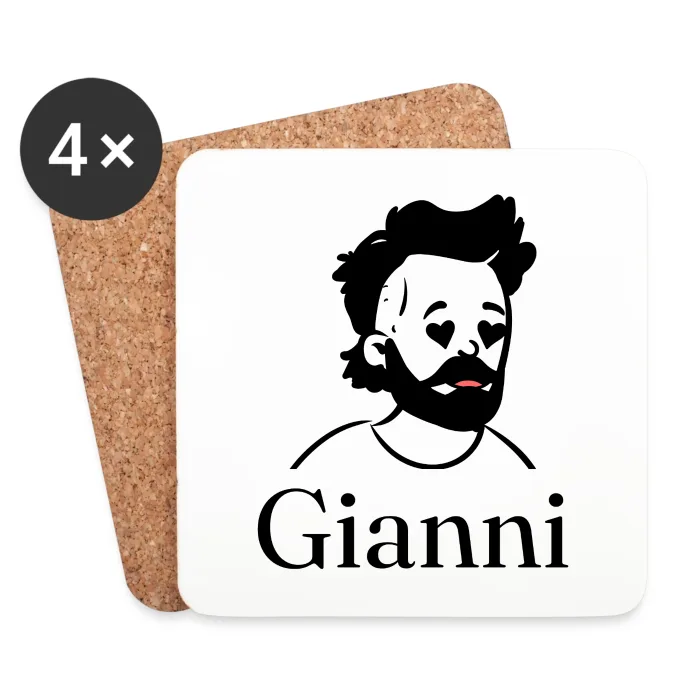 Lot de dessous de verre personnalisés au prénom Gianni