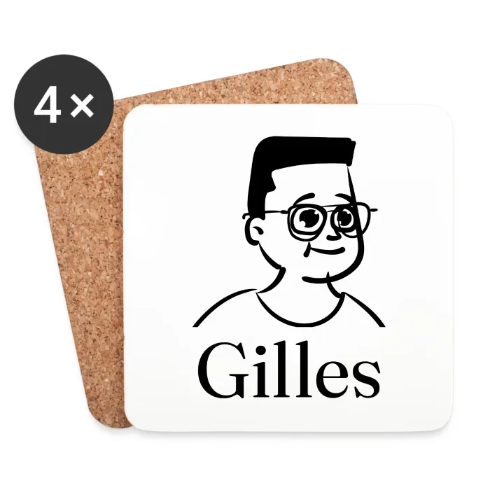 Lot de dessous de verre personnalisés au prénom Gilles