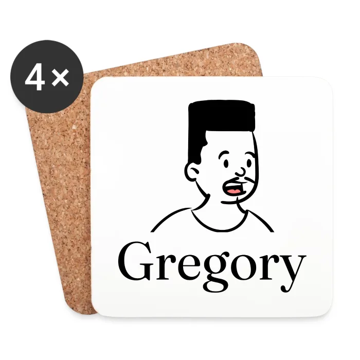 Lot de dessous de verre personnalisés au prénom Gregory