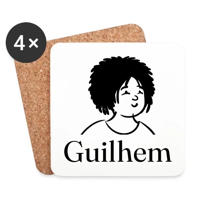 Lot de dessous de verre personnalisés au prénom Guilhem