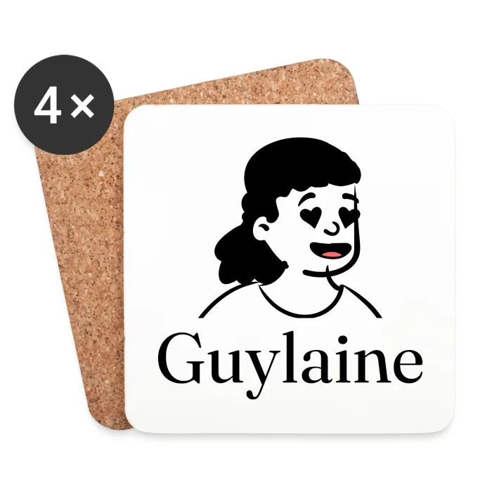 Lot de dessous de verre personnalisés au prénom Guylaine