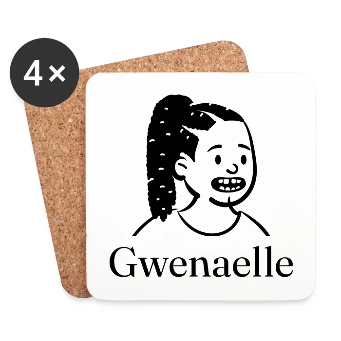Lot de dessous de verre personnalisés au prénom Gwenaelle