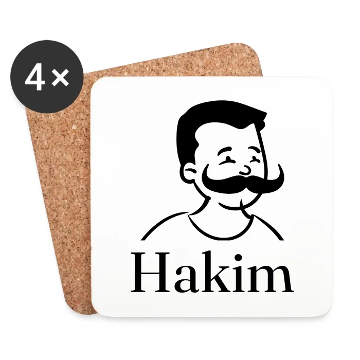 Lot de dessous de verre personnalisés au prénom Hakim
