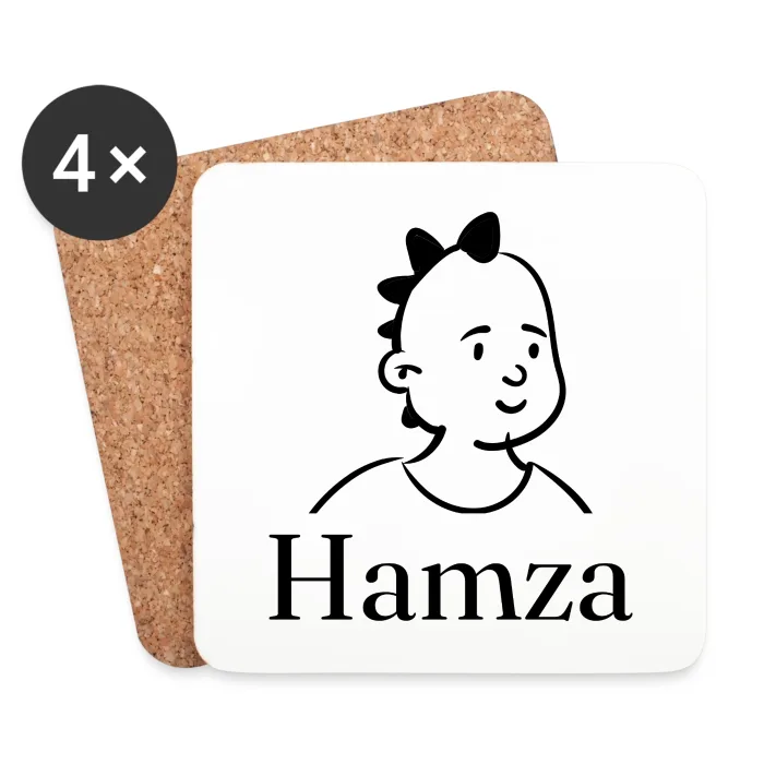 Lot de dessous de verre personnalisés au prénom Hamza