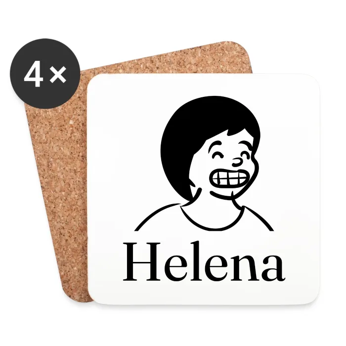 Lot de dessous de verre personnalisés au prénom Helena