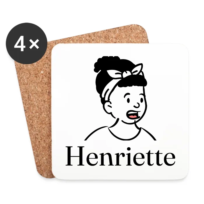 Lot de dessous de verre personnalisés au prénom Henriette