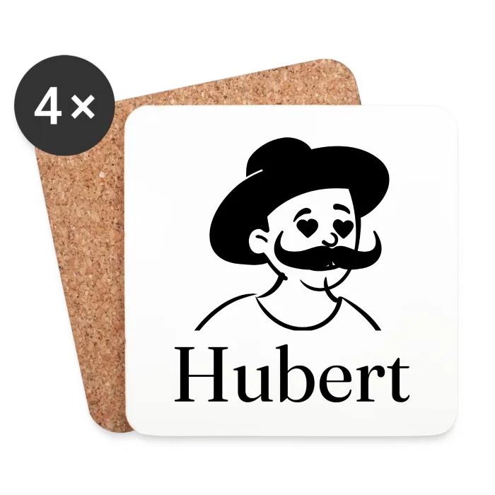 Lot de dessous de verre personnalisés au prénom Hubert