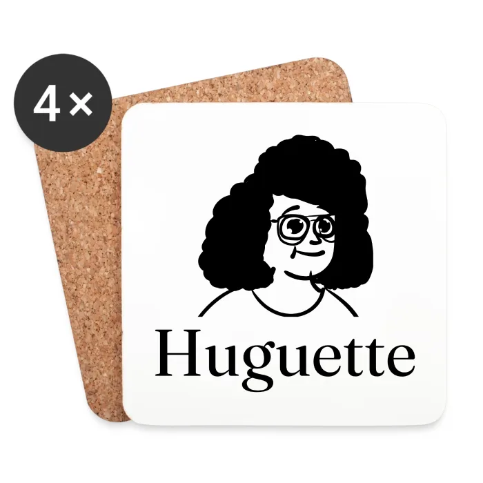 Lot de dessous de verre personnalisés au prénom Huguette
