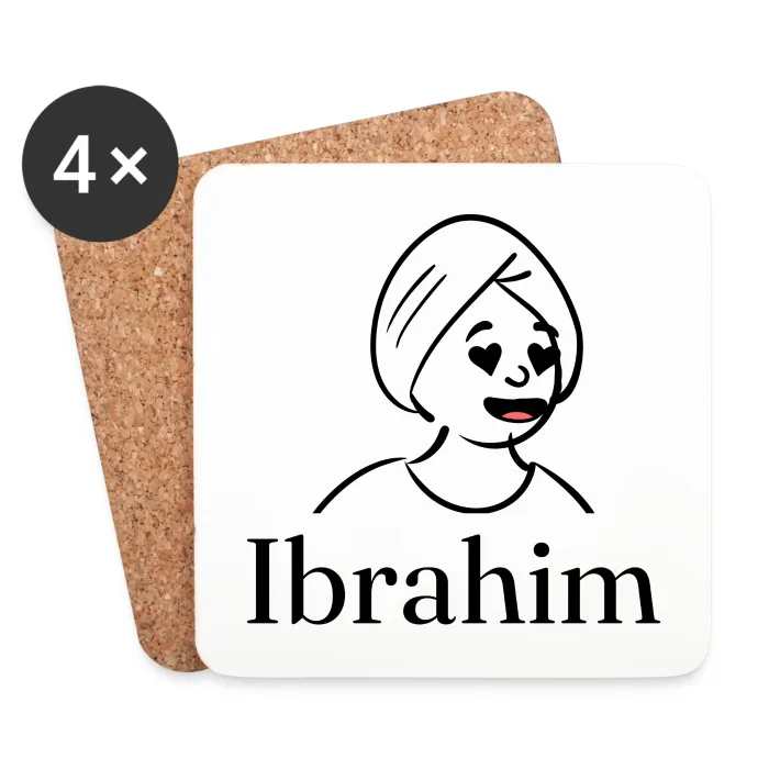 Lot de dessous de verre personnalisés au prénom Ibrahim