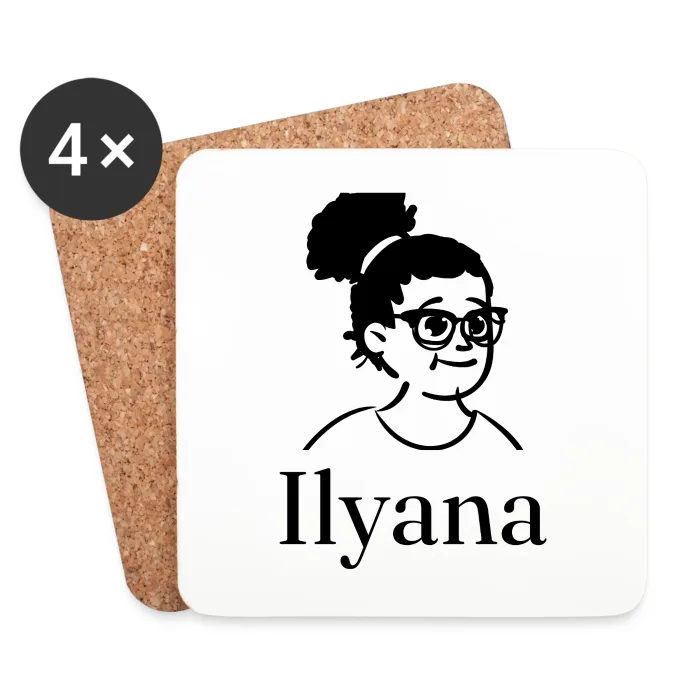 Lot de dessous de verre personnalisés au prénom Ilyana