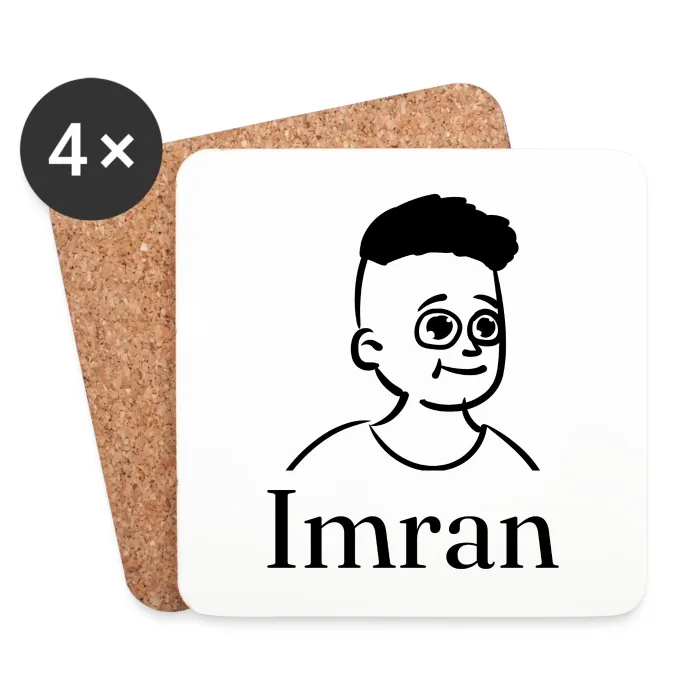Lot de dessous de verre personnalisés au prénom Imran