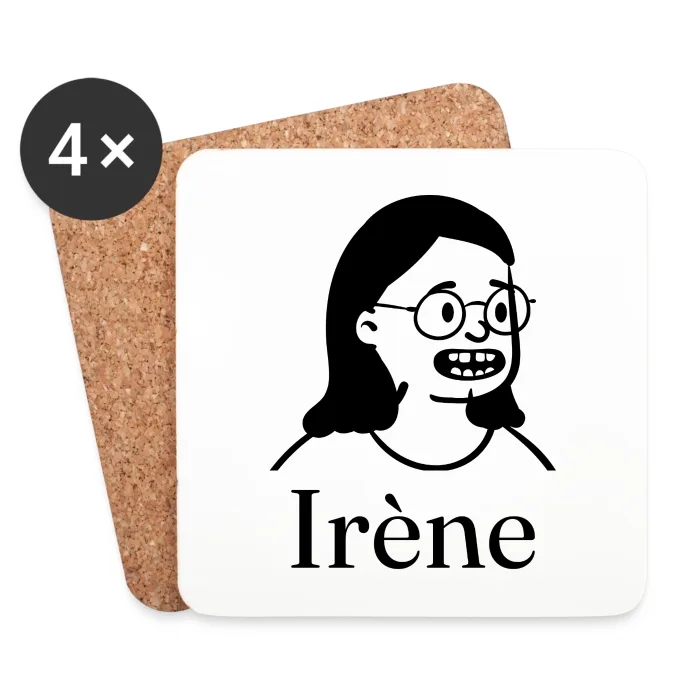 Lot de dessous de verre personnalisés au prénom Irène