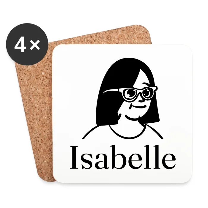 Lot de dessous de verre personnalisés au prénom Isabelle