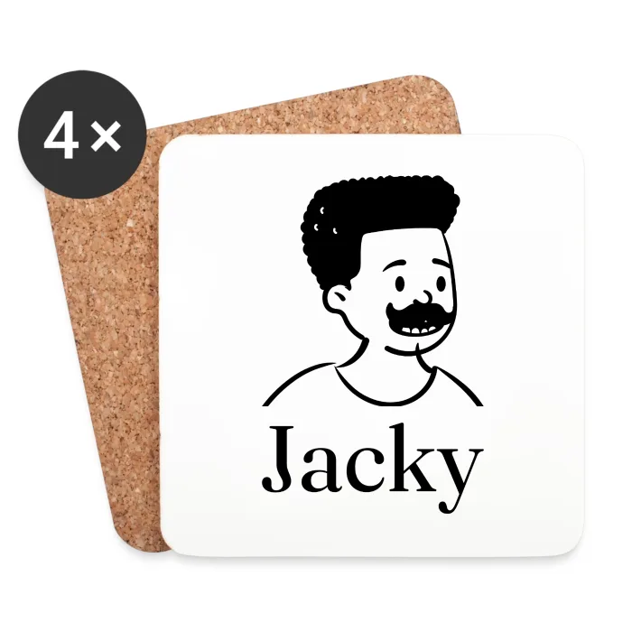 Lot de dessous de verre personnalisés au prénom Jacky