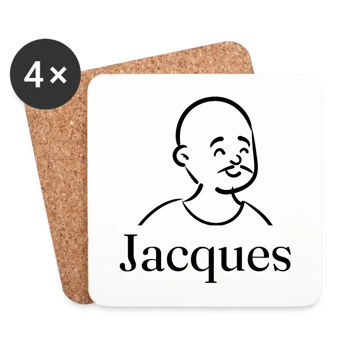Lot de dessous de verre personnalisés au prénom Jacques