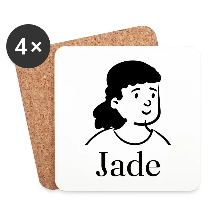 Lot de dessous de verre personnalisé au prénom Jade
